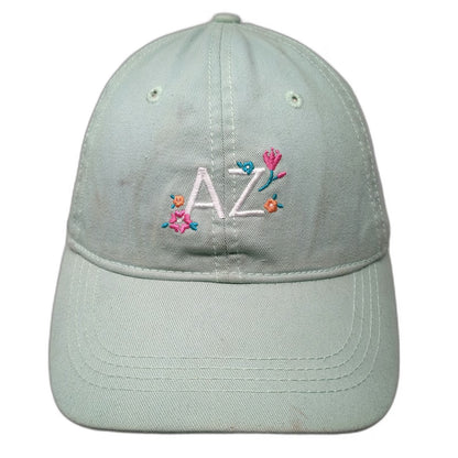 Home Free Arizona AZ Floral Green Baseball Cap Hat One Size Adjustable Slideback