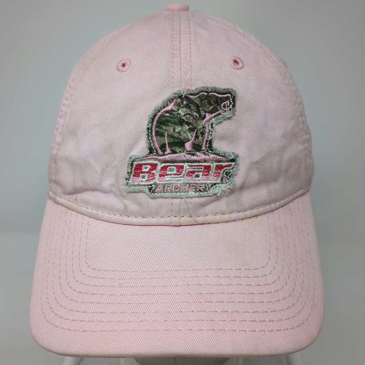 The Game Baseball Cap Pink One Size Camo Patch Archery Logo Strapback Cotton Hat