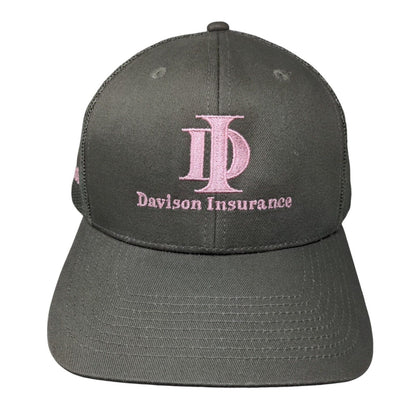 Davison Insurance Snapback Mesh Back Trucker Hat Grayish-Brown Adult