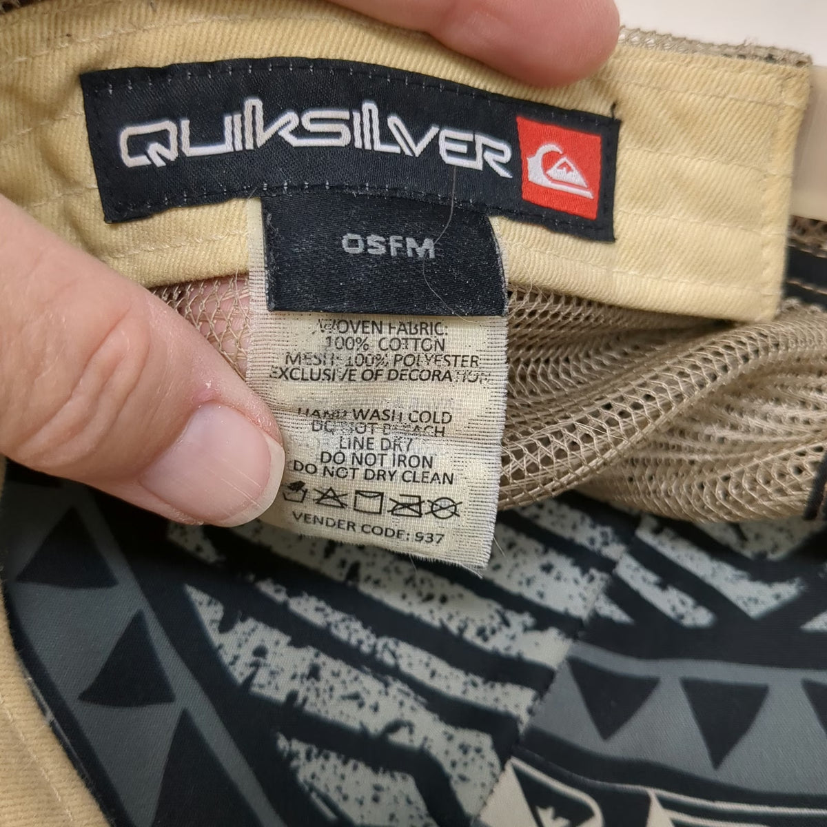 Quiksilver Trucker Hat Beige One Size Mesh Back Snapback Boardshorts Logo