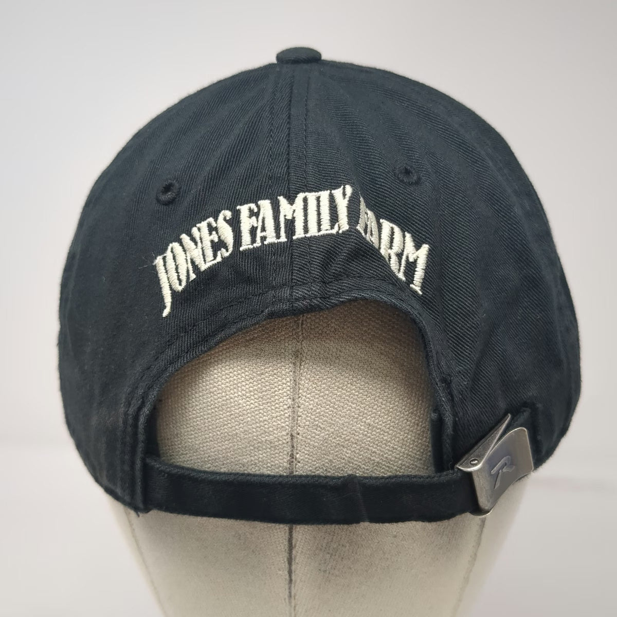 Richardson Baseball Cap Black One Size Jones Family Farm Logo Slideback Hat