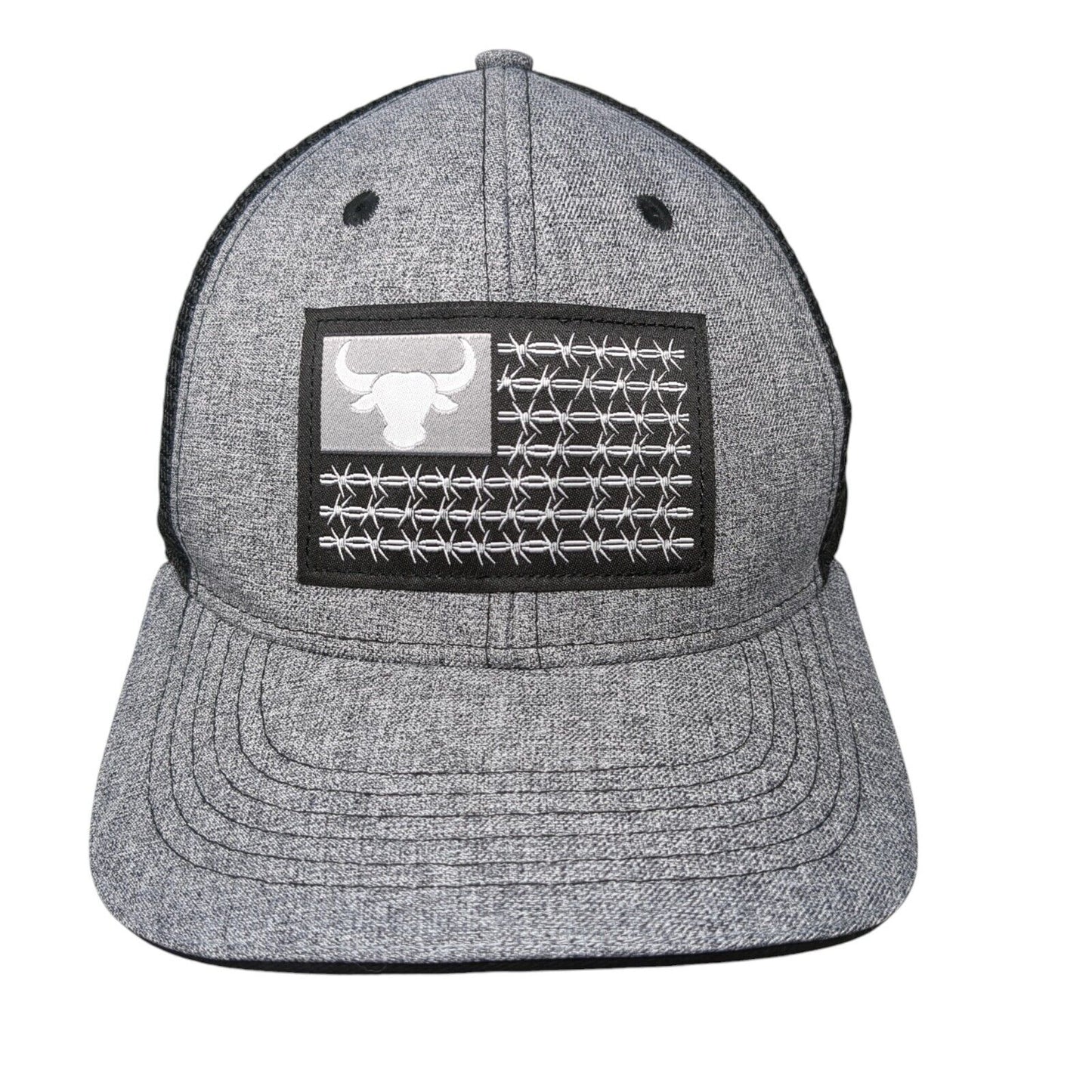 Flag Patch Snapback Trucker Hat Gray OSFA Mesh Back Arcadian Outfitters