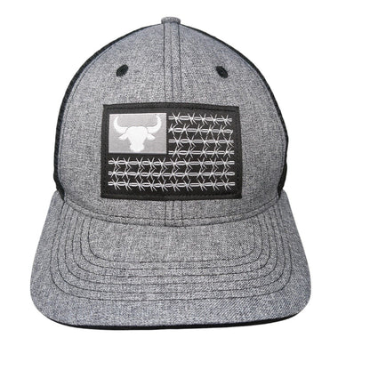 Flag Patch Snapback Trucker Hat Gray OSFA Mesh Back Arcadian Outfitters