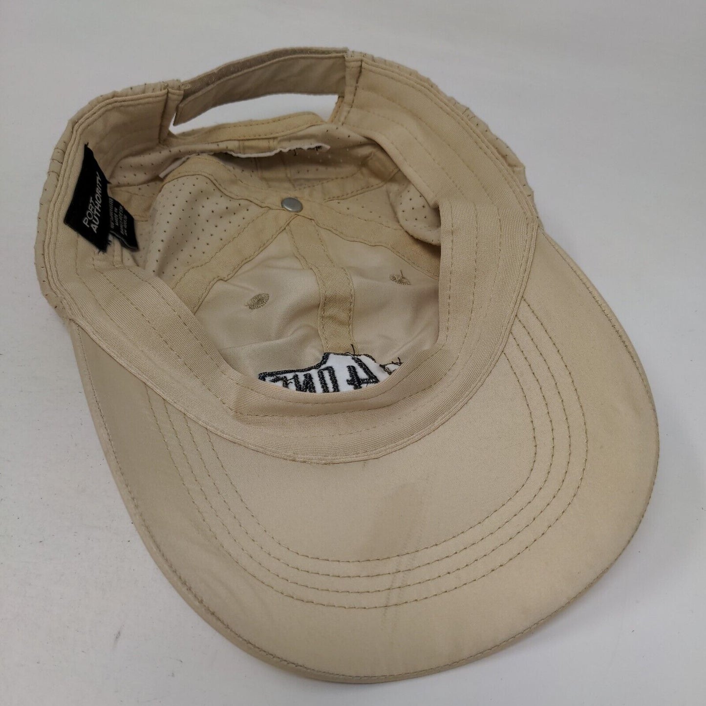 All 4 One McLane Strapback Hat Tan One Size Embroidered Port Authority