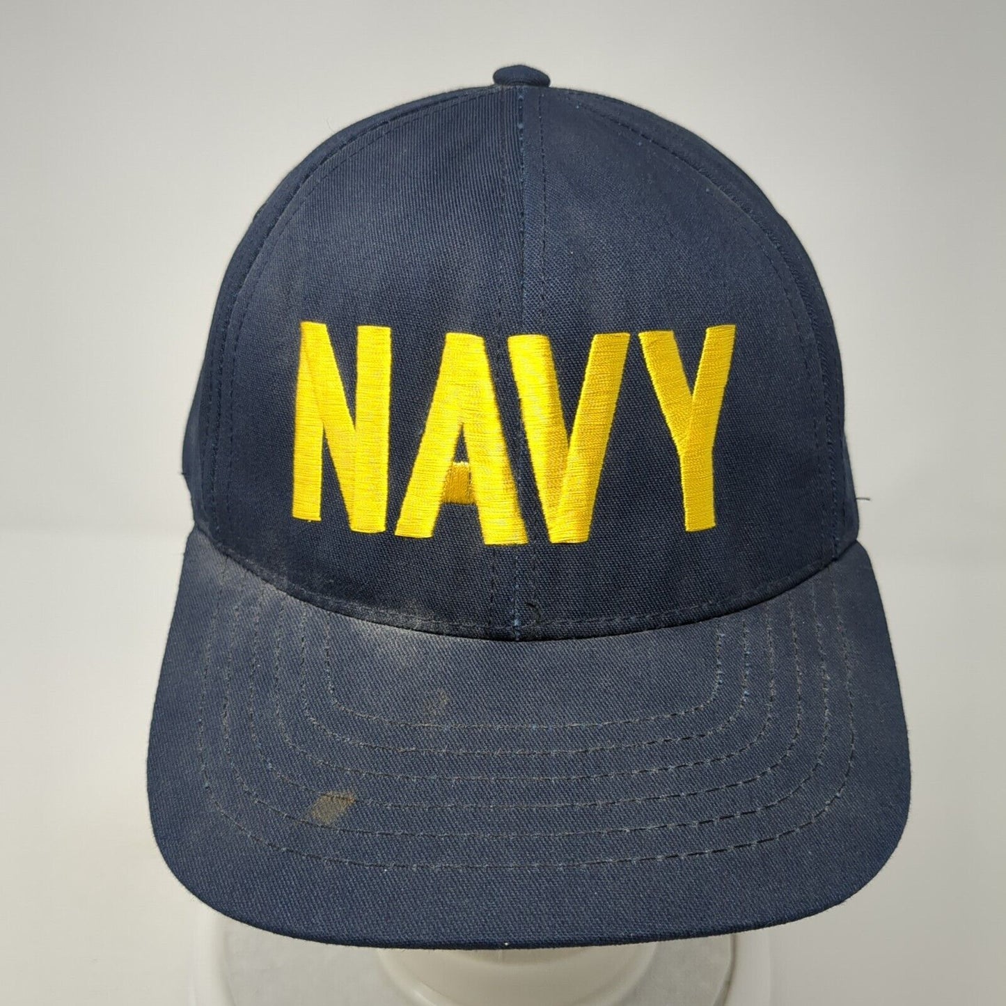 Navy Snapback Hat Blue One Size Adjustable Eagle Crest Solid 6 Panel