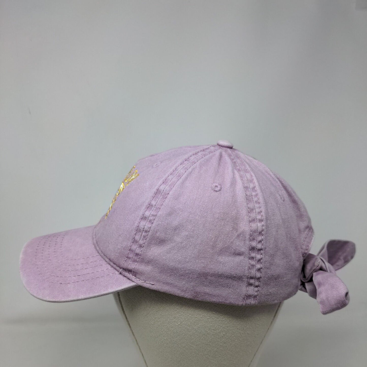 Dream Love Inspire Tie Back Hat Purple OSFM Adjustable Embroidered