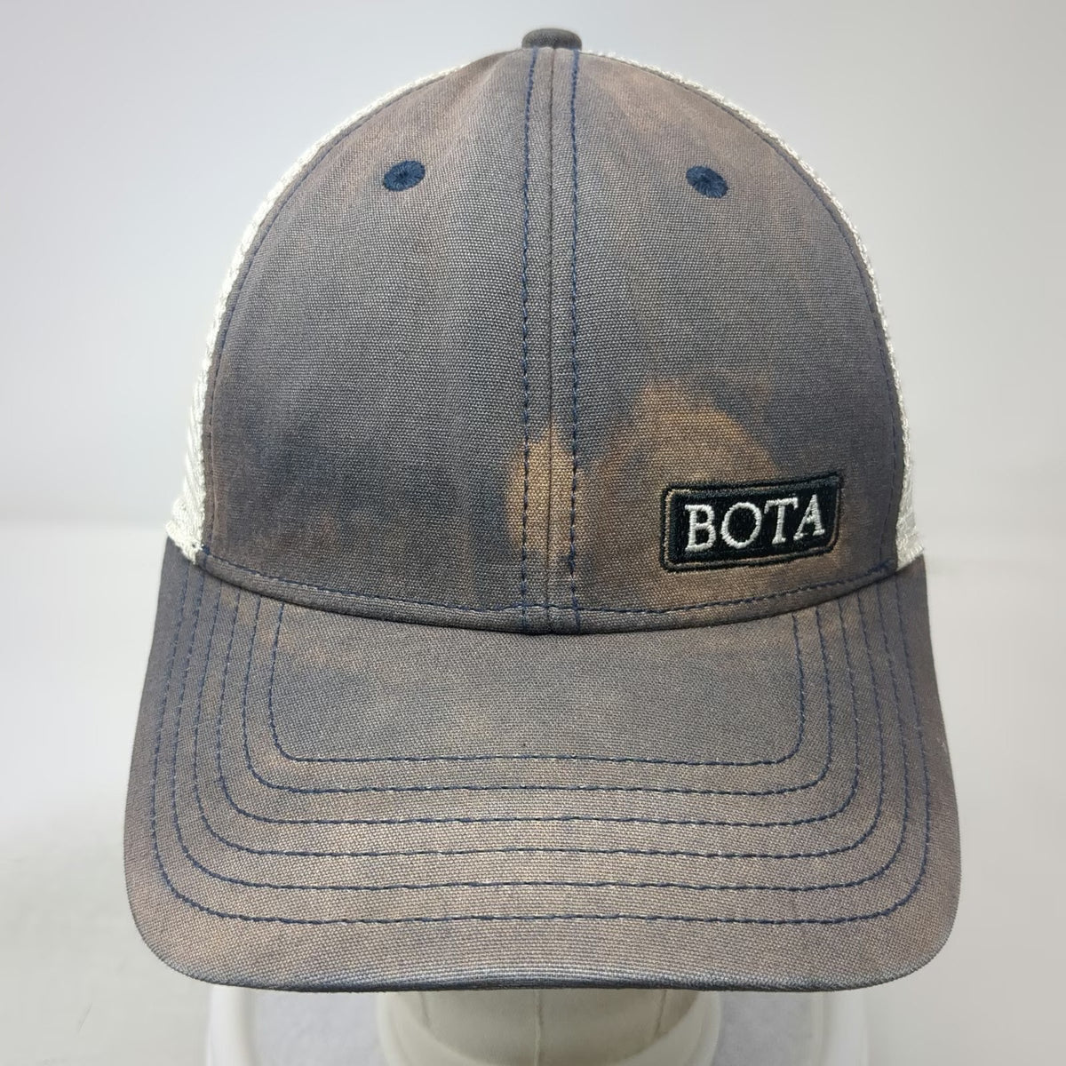 The North Face Blue One Size Trucker Hat BOTA Patch Mesh Snapback Outdoor Cap