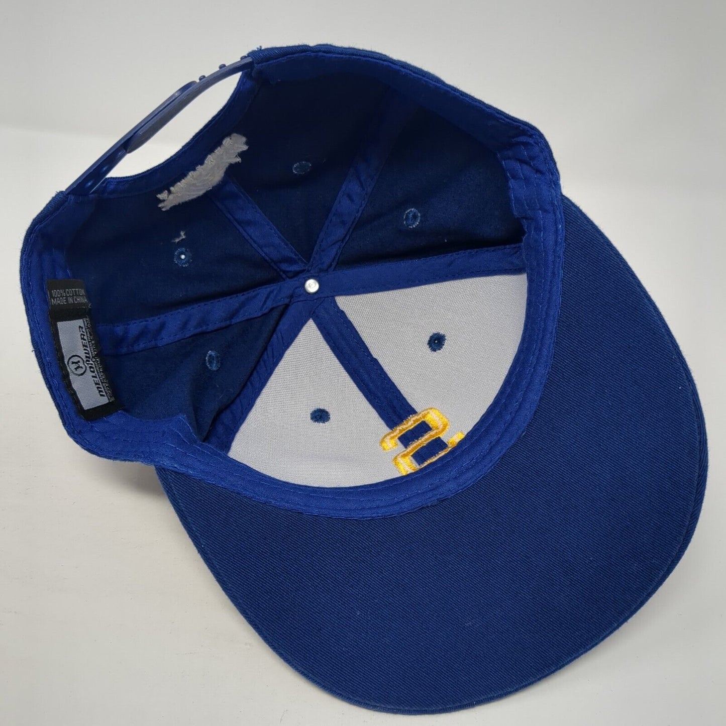 Letter S Snapback Hat Blue One Size Solid Alaska Airlines Embroidered