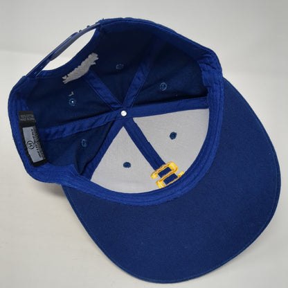 Letter S Snapback Hat Blue One Size Solid Alaska Airlines Embroidered