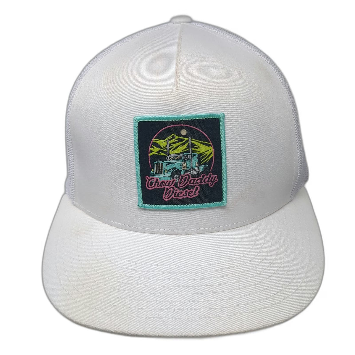 Yupoong Trucker Hat White One Size Chow Daddy Diesel Patch Mesh Snapback Hat