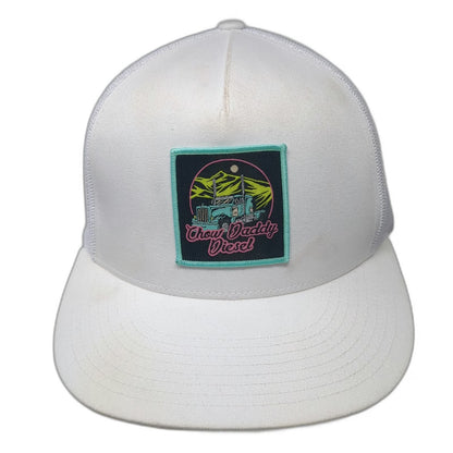 Yupoong Trucker Hat White One Size Chow Daddy Diesel Patch Mesh Snapback Hat