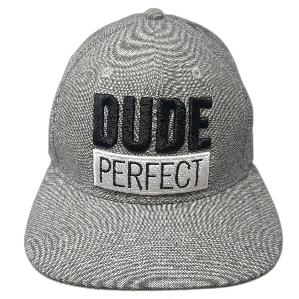 Dude Perfect Snapback Hat Gray Black White One Size 2021 Tour Logo Underbrim