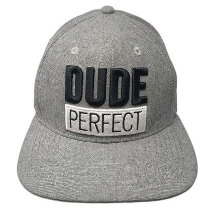 Dude Perfect Snapback Hat Gray Black White One Size 2021 Tour Logo Underbrim