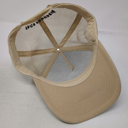 Foundrie Trucker Hat Beige OSFM Snapback I Really Like Your Face Mesh Graphic