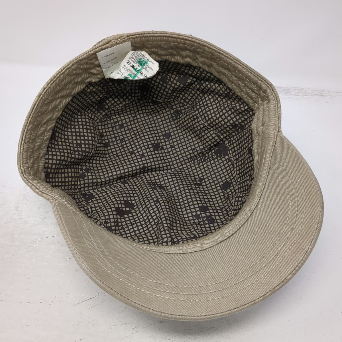 The North Face Army Cap Beige M Slideback Logo Patch 100% Cotton Adjustable Hat