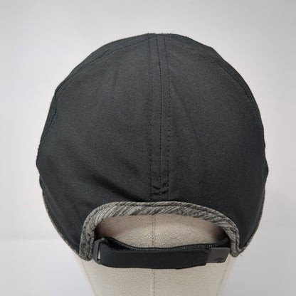 Layer 8 Strapback Hat Black One Size Adjustable Gray Trim Outdoor