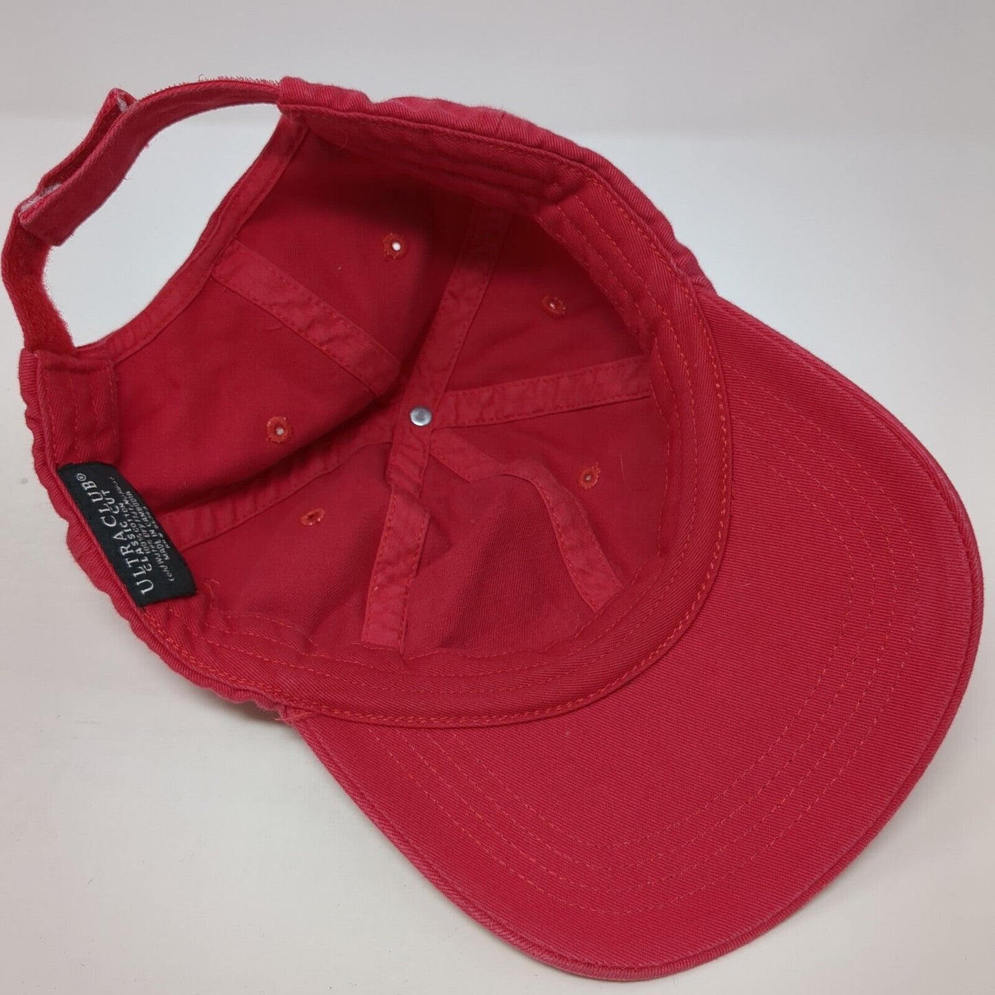 Holy Cross Strapback Hat Red OS Adjustable Classic Cut Rhinestone UltraClub
