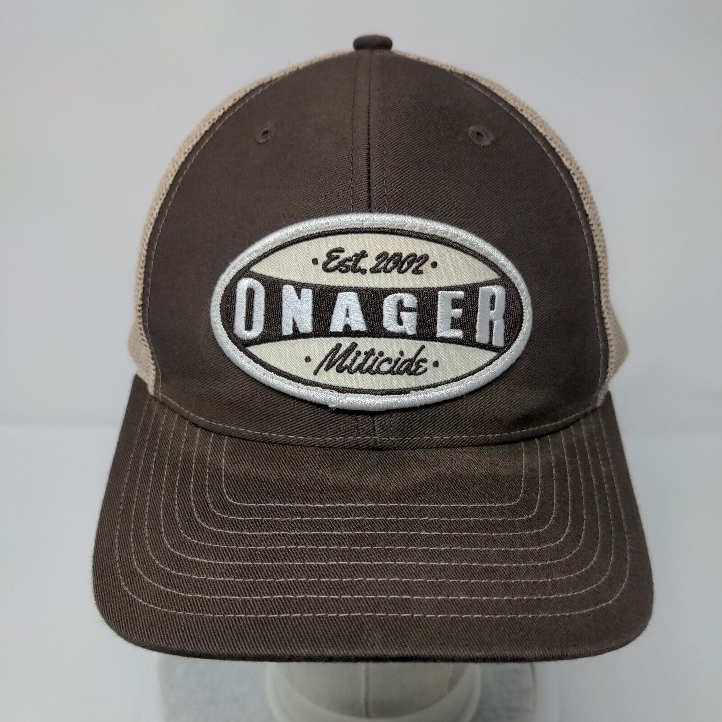 Onager Miticide Snapback Mesh Back Trucker Hat Brown One Size Richardson