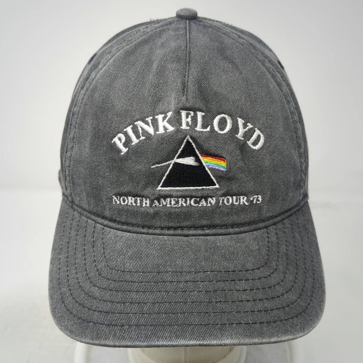 Pink Floyd 5 Panel Gray Hat One Size North American Tour 73 Prism Snapback