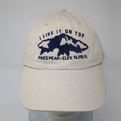 I Like It On Top Pikes Peak Slideback Hat Tan One Size Embroidered