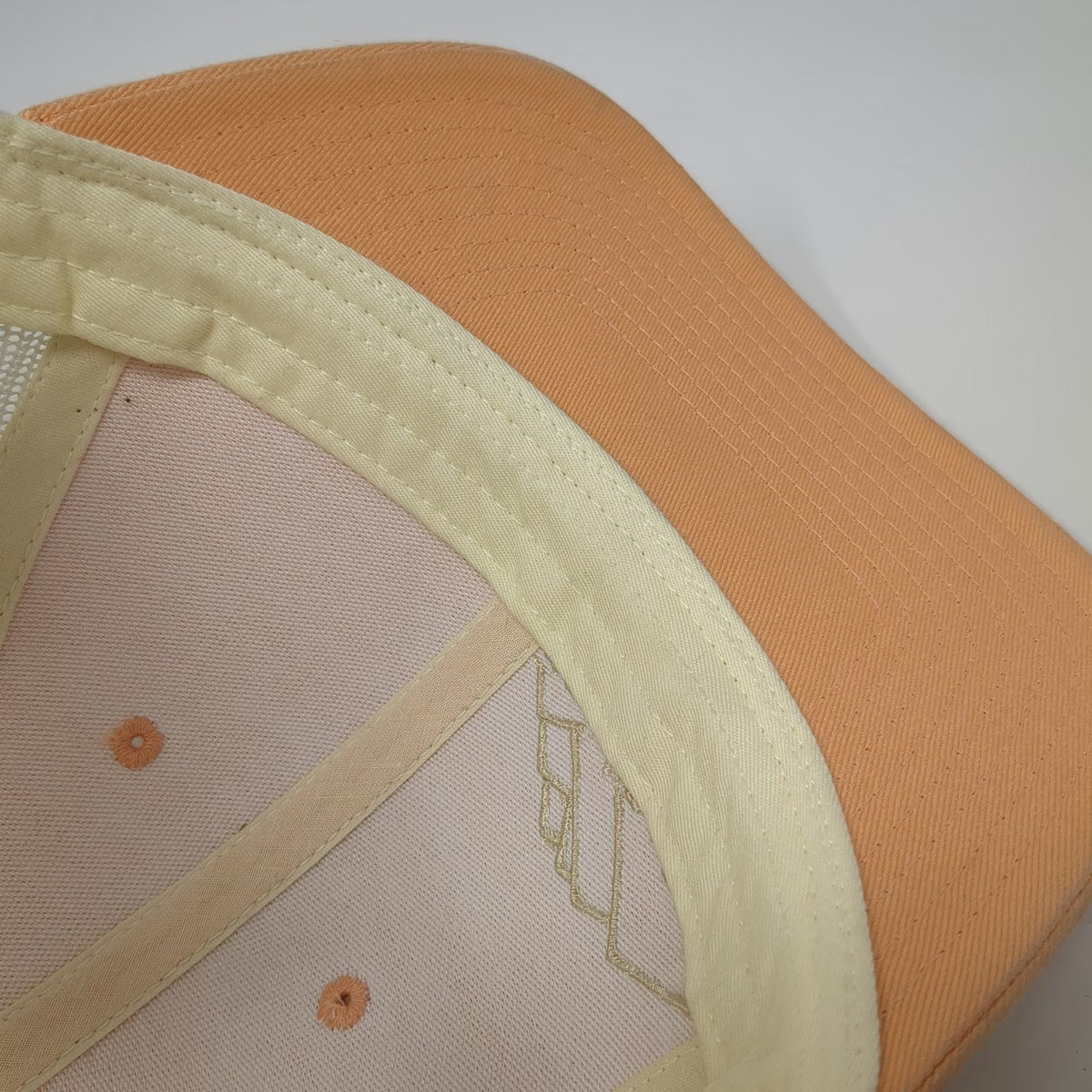 Richardson Trucker Hat Orange Beige L Mesh Back Ponds Lodge Mountain Snapback