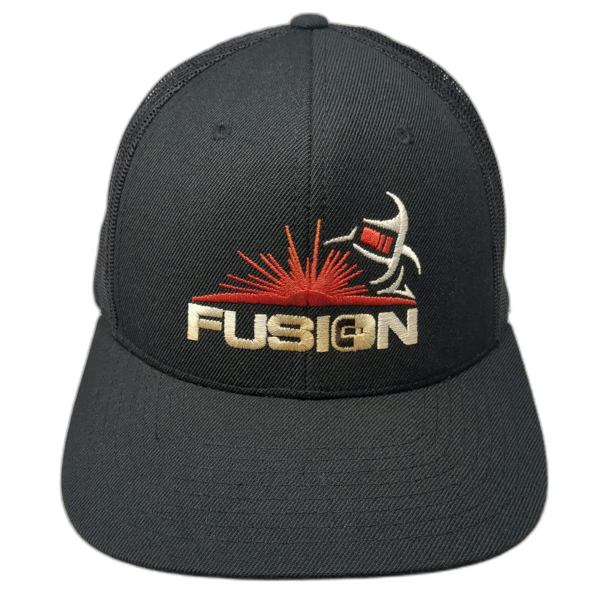 Richardson Trucker Hat Black One Size Fusion Welding Mesh Snapback Cap 511 Logo