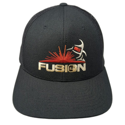 Richardson Trucker Hat Black One Size Fusion Welding Mesh Snapback Cap 511 Logo