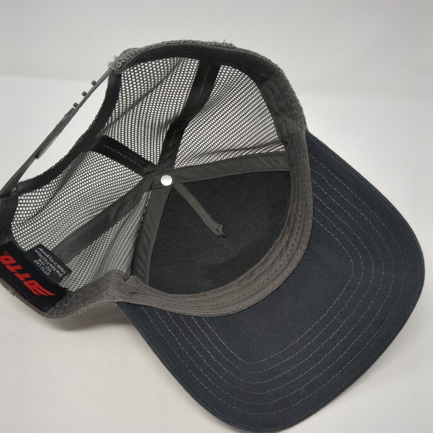 Otto Snapback Mesh Back Trucker Hat Black One Size Letter F Logo Patch