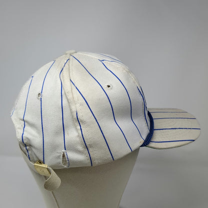 Maxfli 5 Panel Hat White Blue One Size Pinstripe Rope Golf Slideback Cotton USA