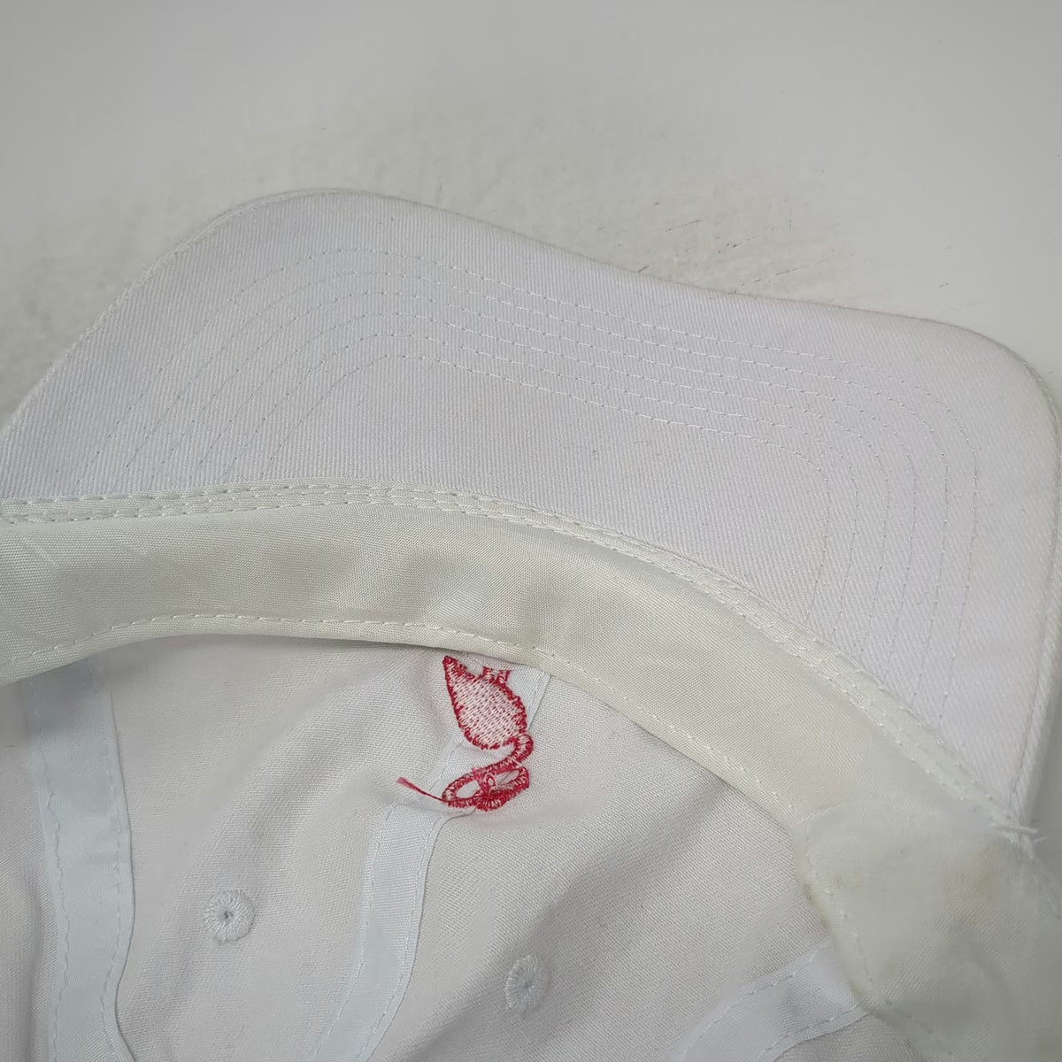 Big Baseball Cap White One Size Flamingo Yooz Logo Strapback Cotton Hat