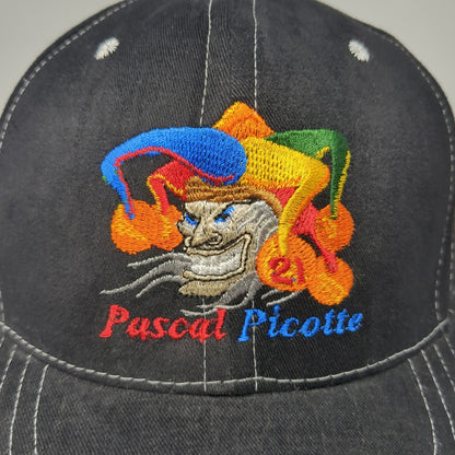 Vintage Pascal Picotte Snapback Hat Embroidered Joker Jester Logo #21 Black