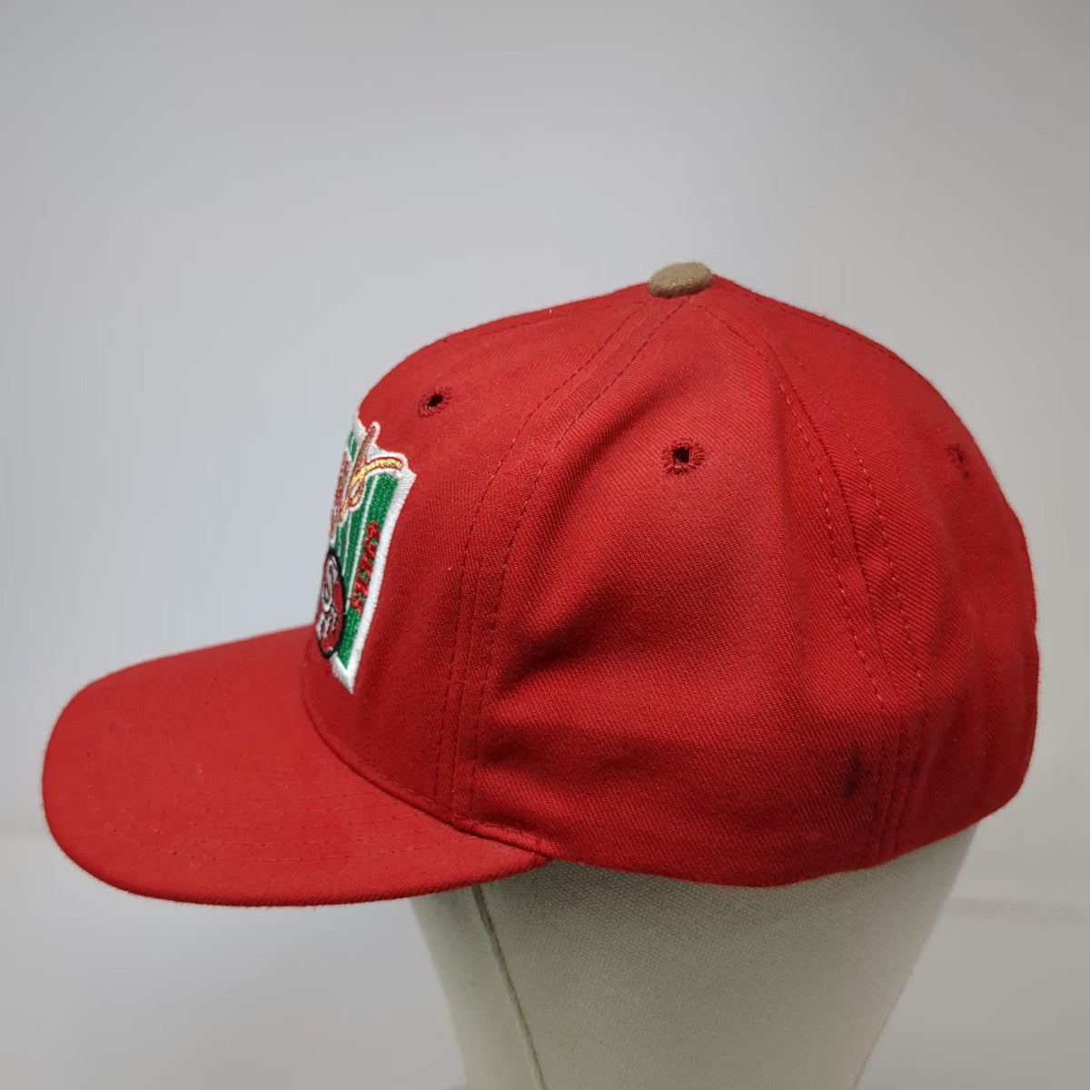 San Francisco 49ers NFL The Game Red Snapback Hat Green Underbrim USA Vintage