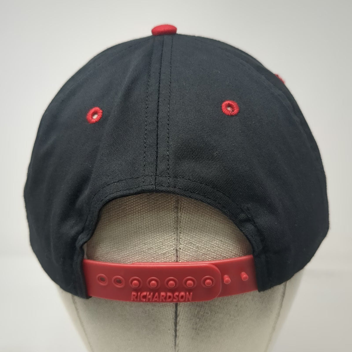 Richardson Snapback Hat Black Red Size L Gem Meat Packing Co Business Logo