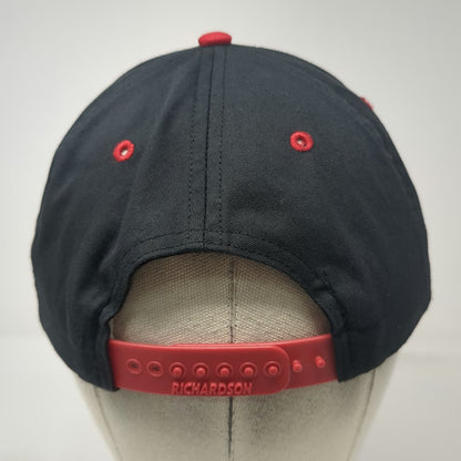 Richardson Snapback Hat Black Red Size L Gem Meat Packing Co Business Logo