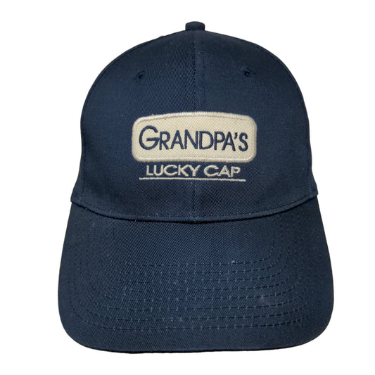 Signatures Men's Slideback Hat Blue OSFM Embroidered Grandpa's Lucky Cap Logo