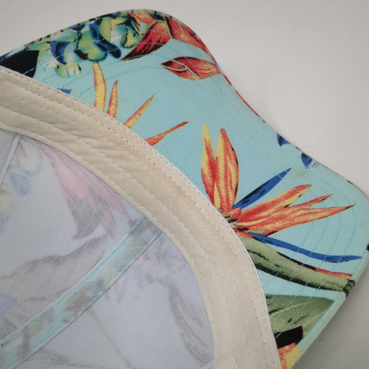 C.C Baseball Cap Blue One Size Mesh Back Strapback Floral Flower Print Hat