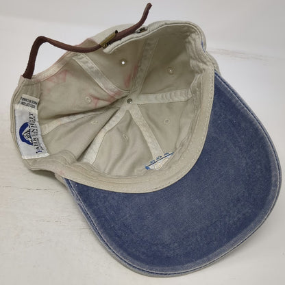 Fahrenheit Baseball Cap Beige Blue One Size Nantucket ACK 00 Leather Strap Hat