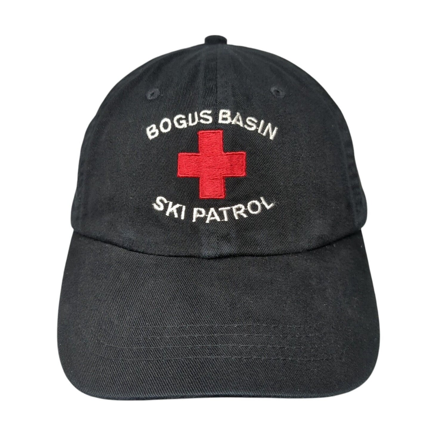 Bogus Basin Ski Patrol Slideback Hat Black OS Adjustable Embroidered Fahrenheit