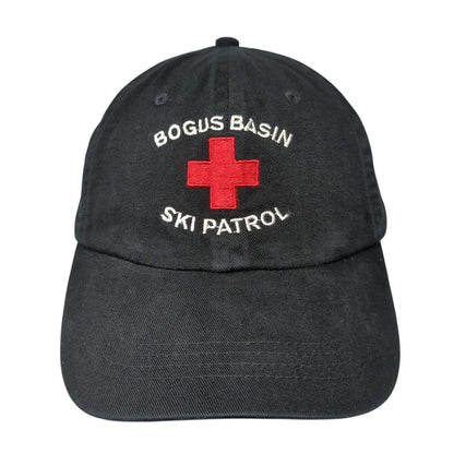 Bogus Basin Ski Patrol Slideback Hat Black OS Adjustable Embroidered Fahrenheit