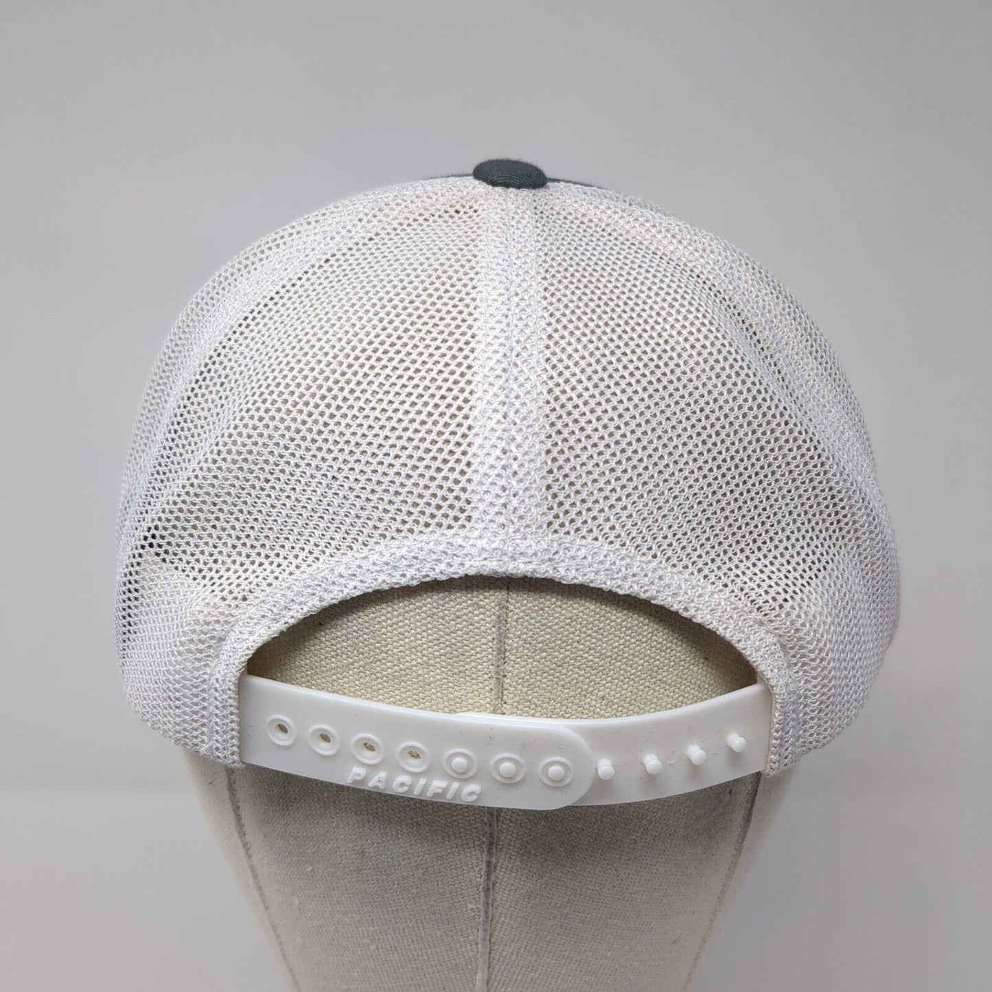 Pacific Headwear Trucker Hat Gray One Size Embroidered Logo Colorblock