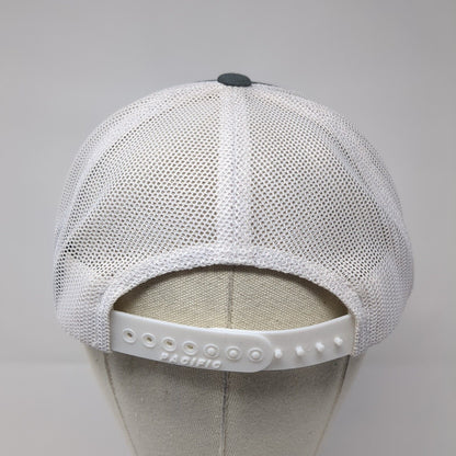 Pacific Headwear Trucker Hat Gray One Size Embroidered Logo Colorblock