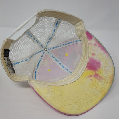 Soda Fountain Snapback Trucker Hat Multicolor OS Adjustable Tie Dye Mesh Back
