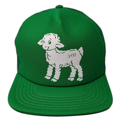 Green One Size Trucker Hat White Mesh Back Snapback Lamb HH Animal Farm Graphic