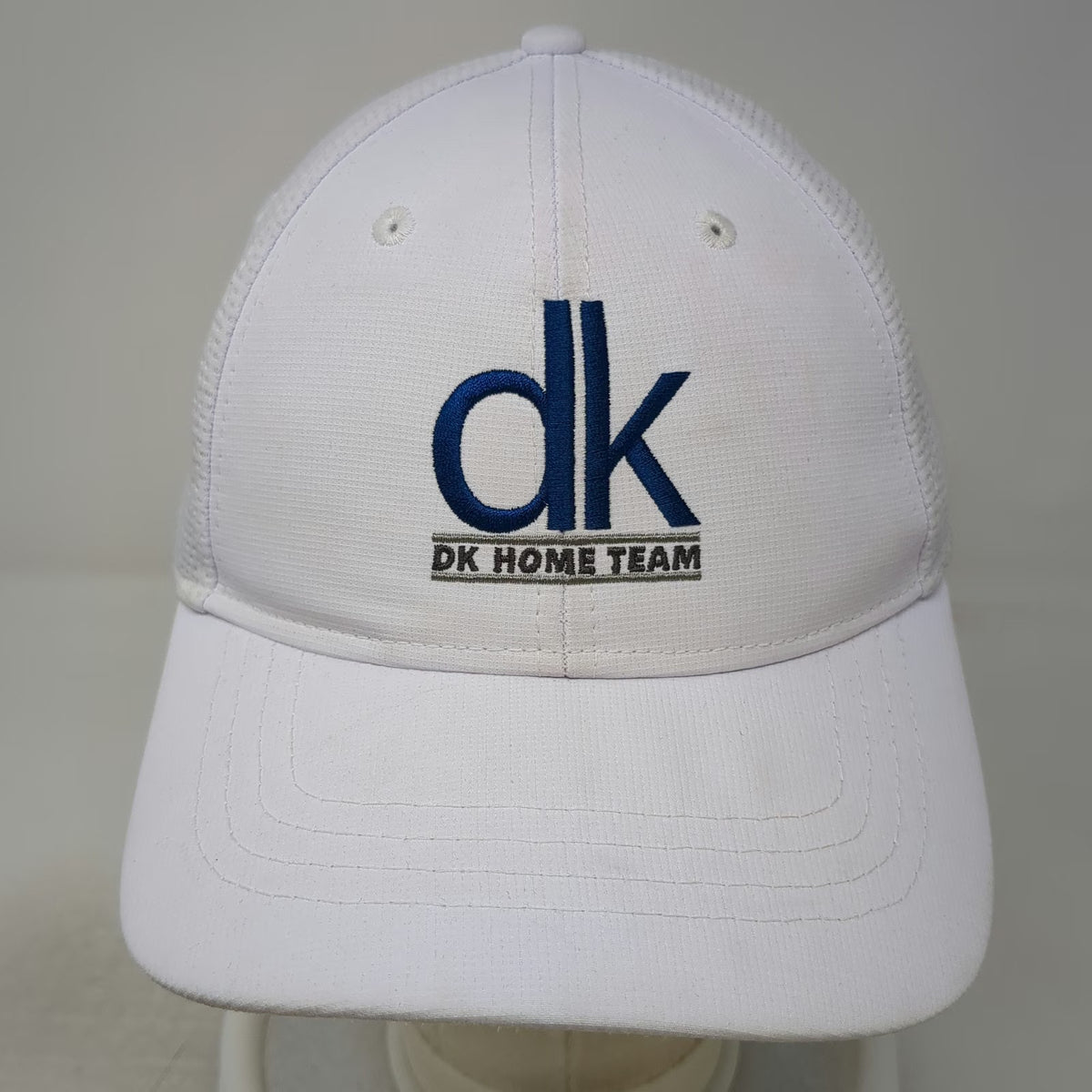 Ahead Baseball Cap White XL Fitted Mesh Back DK Home Team Logo Polyester Hat