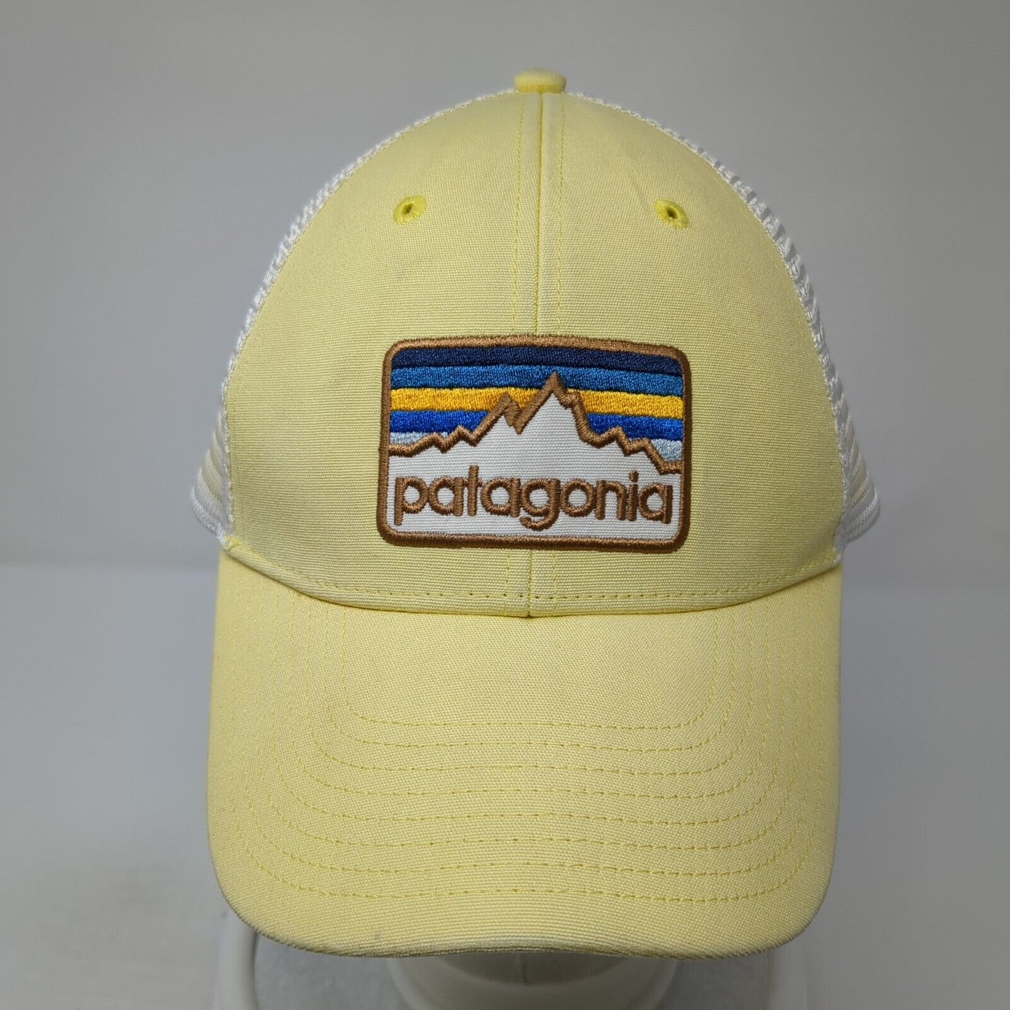 Patagonia Mountain Snapback Trucker Hat Yellow One Size Mesh Back