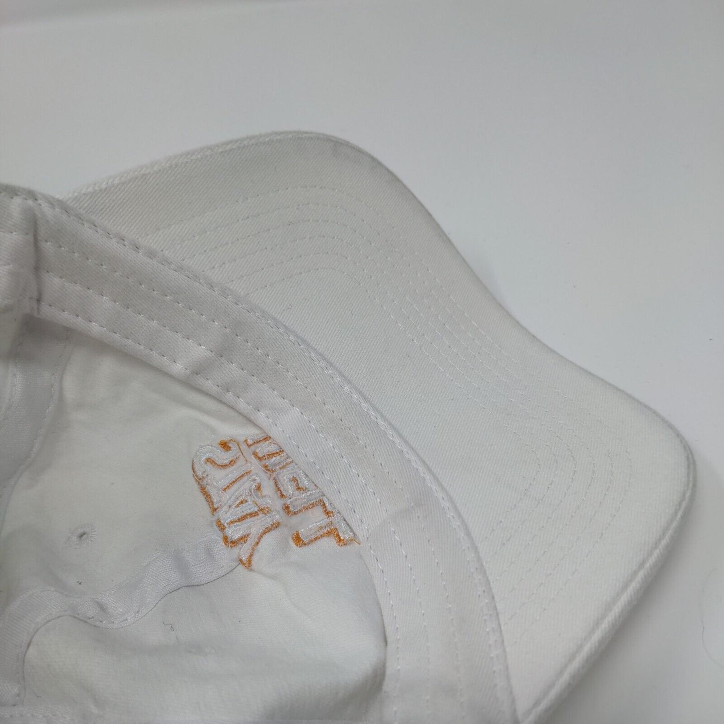 Stay Well Slideback Hat White OSFA Adjustable Embroidered Quake City Caps Cotton