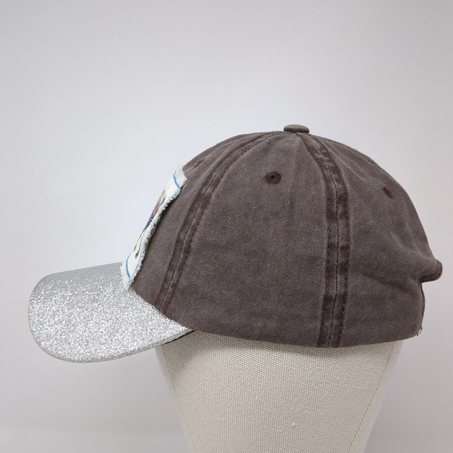 Til The Cows Come Home Strapback Hat Multicolor OS Adjustable Glitter Frayed