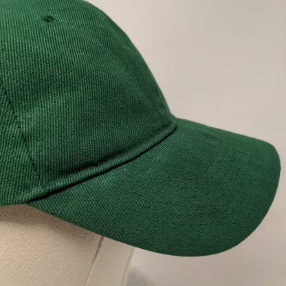 Unbranded Strapback Hat Green One Size Adjustable Vented Holes Blank Polyester