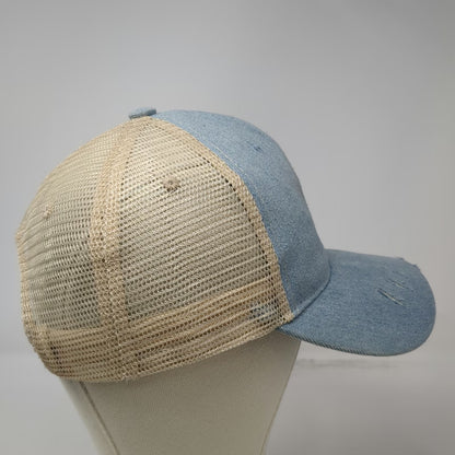 Trucker Hat Blue One Size Snapback Mesh Try That In A Small Town Leather Patch