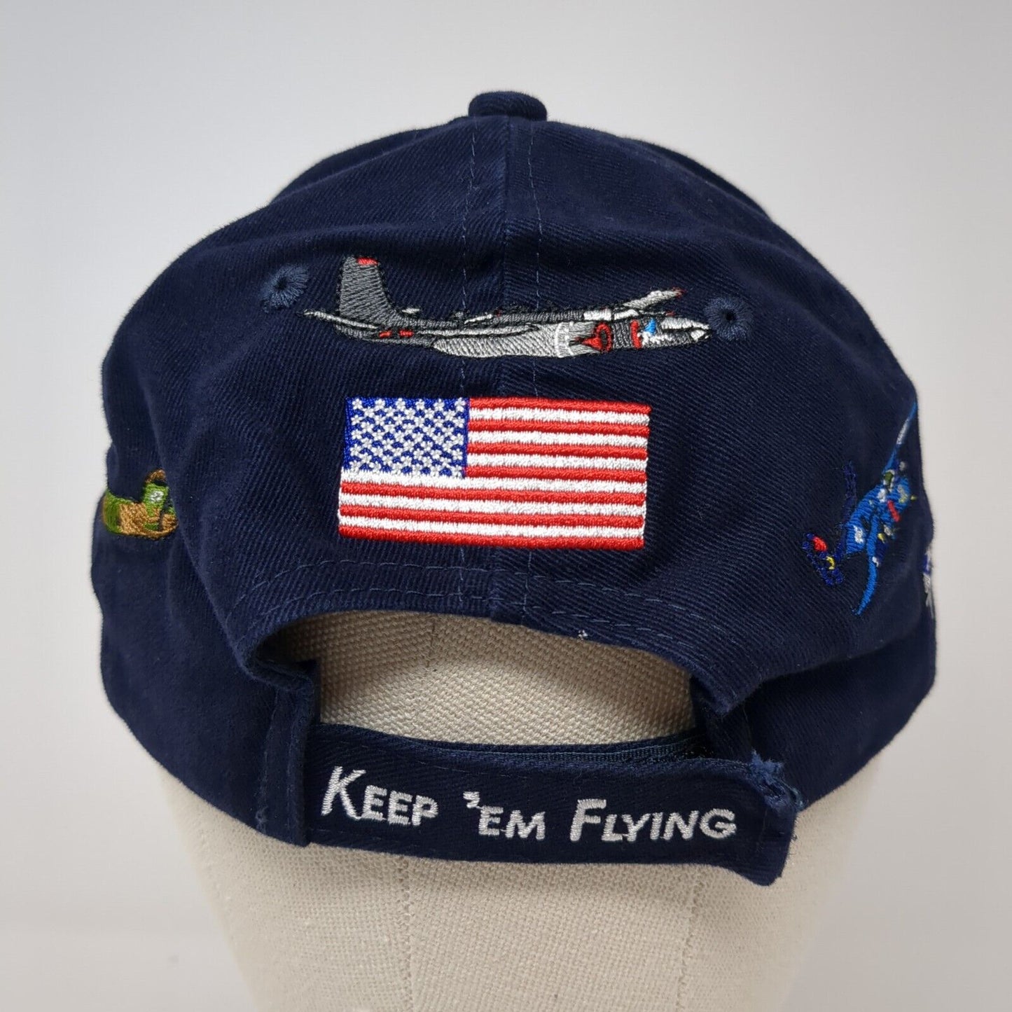 Commemorative Air Force Strapback Hat Blue One Size Keep 'Em Flying